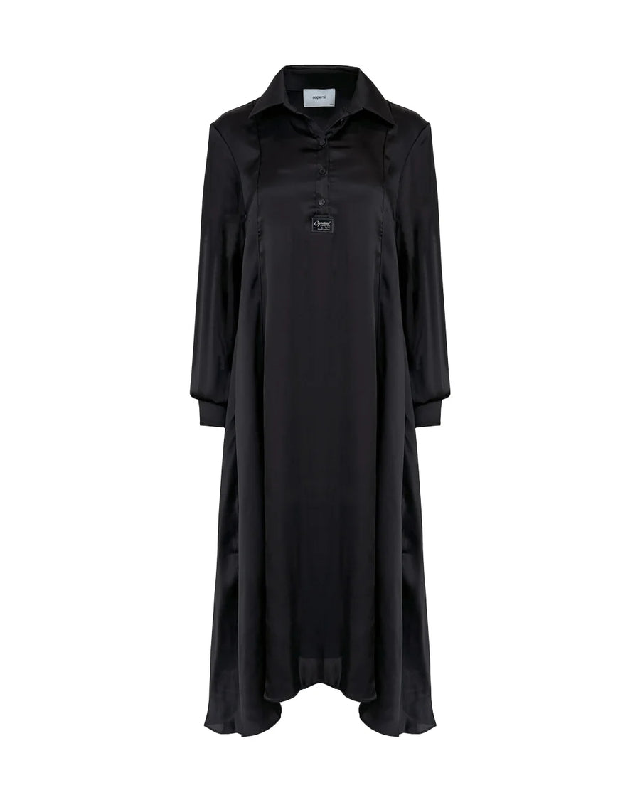 coperni shredded shirt dress black