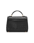 demellier Paris Embossed Leather Black Croc Effect back