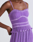 derek lam 10 crosby brisha pleated cami dress purple figure front detail