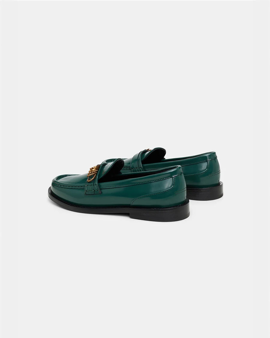 dorothee schumacher Signature Shine Loafer pine green back