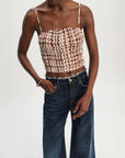 dorothee schumacher checked statement top brown and rose on figure front