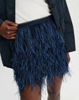 dorothee schumacher feathery volume skirt navy blue on figure front detail