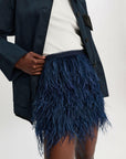 dorothee schumacher feathery volume skirt navy blue on figure front detail