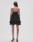 elsie pleat mini dress black figure back