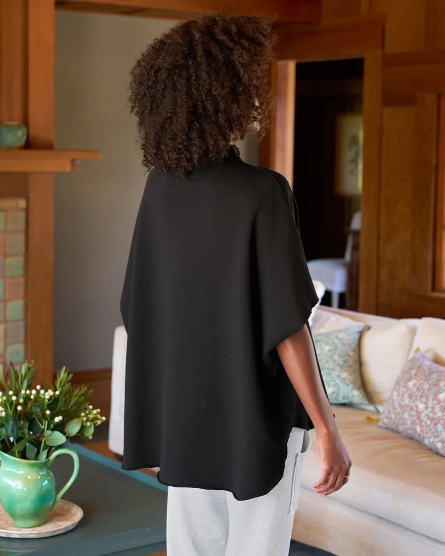 frank and eileen Audrey Funnel Neck Capelet black on figure back