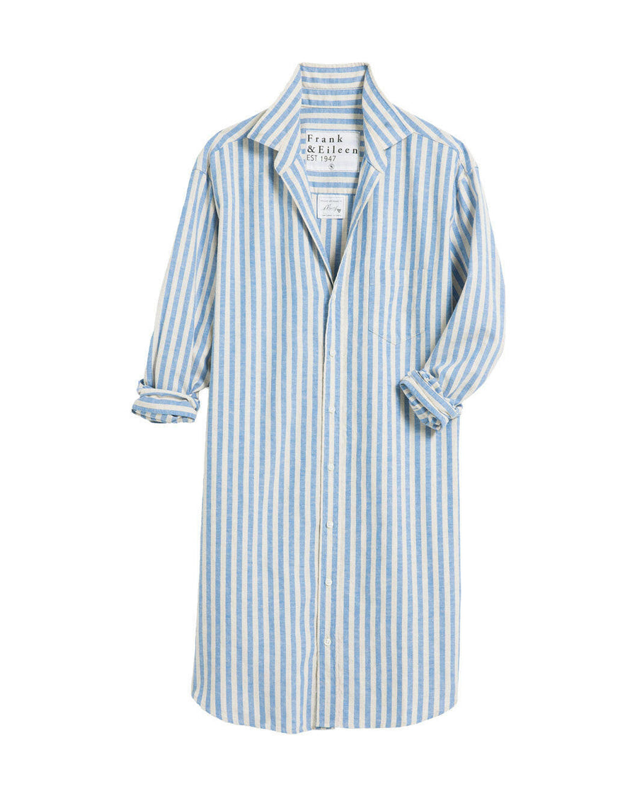 frank and eileen mary shirtdress blss blue and white stripe top isolated