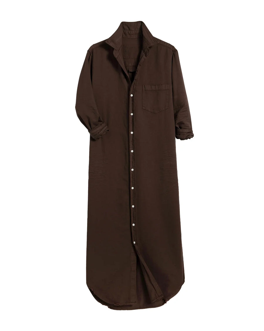 frank and eileen rory maxi shirtdress espresso brown