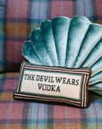 furbish studio Devil Wears Vodka Needlepoint Pillow