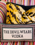 furbish studio Devil Wears Vodka Needlepoint Pillow