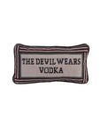 furbish studio Devil Wears Vodka Needlepoint Pillow