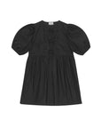 ganni Cotton Poplin Tie String Mini Dress black