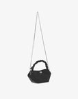 ganni  black satin mini bou bag