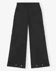 ganni black twill suiting cargo pants back