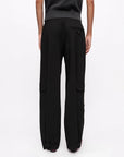 ganni black twill suiting cargo pants on figure back