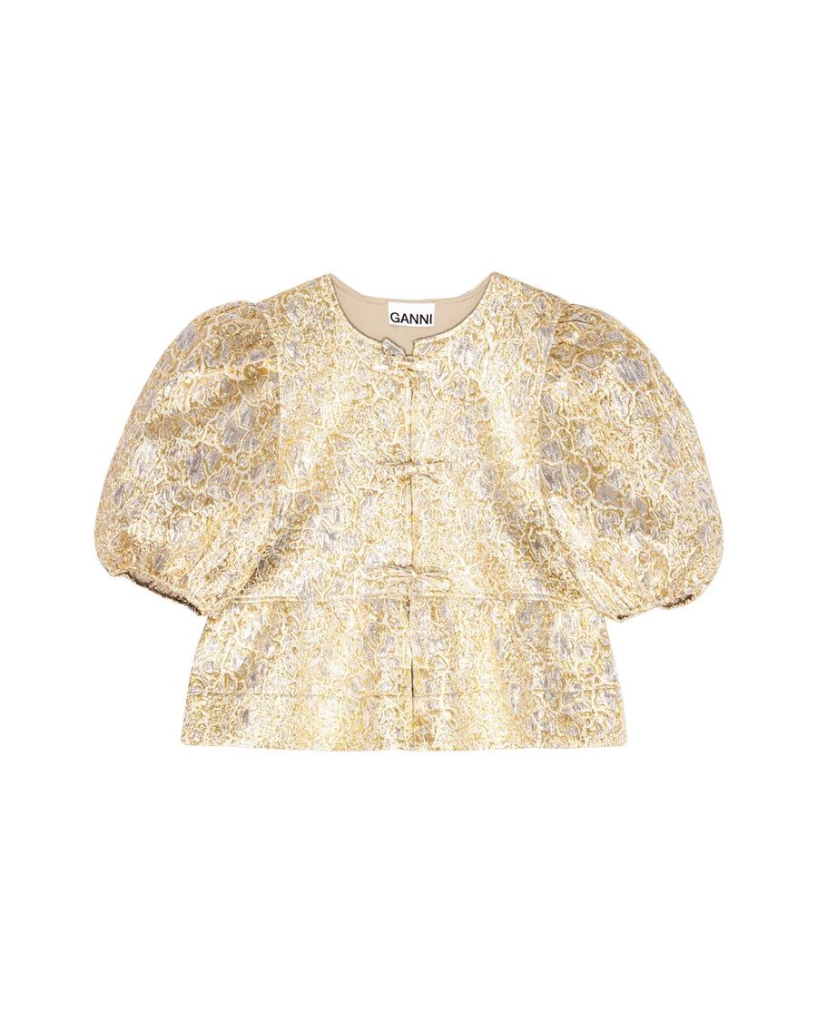 Golden peplum blouse online