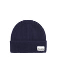 ganni Light Structured Rib Knit Beanie Peacoat navy