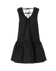 ganni cotton poplin mini dress black