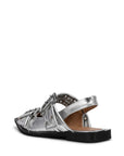 ganni feminine buckle ballerina metallic sandal isolated side