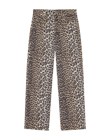 ganni leopard print denim izey jean