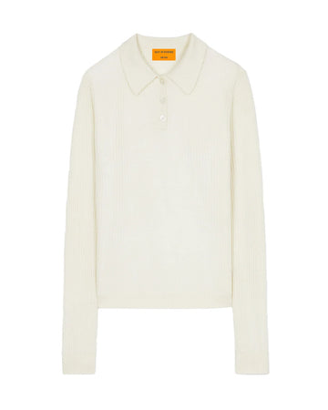 Guest in Residence Ls shrunken polo in cashmere cream isolated