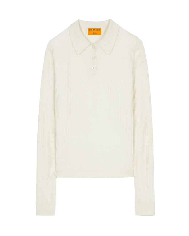 Guest in Residence Ls shrunken polo in cashmere cream isolated