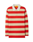 guest in residence stripe rugby shirt dune and true red