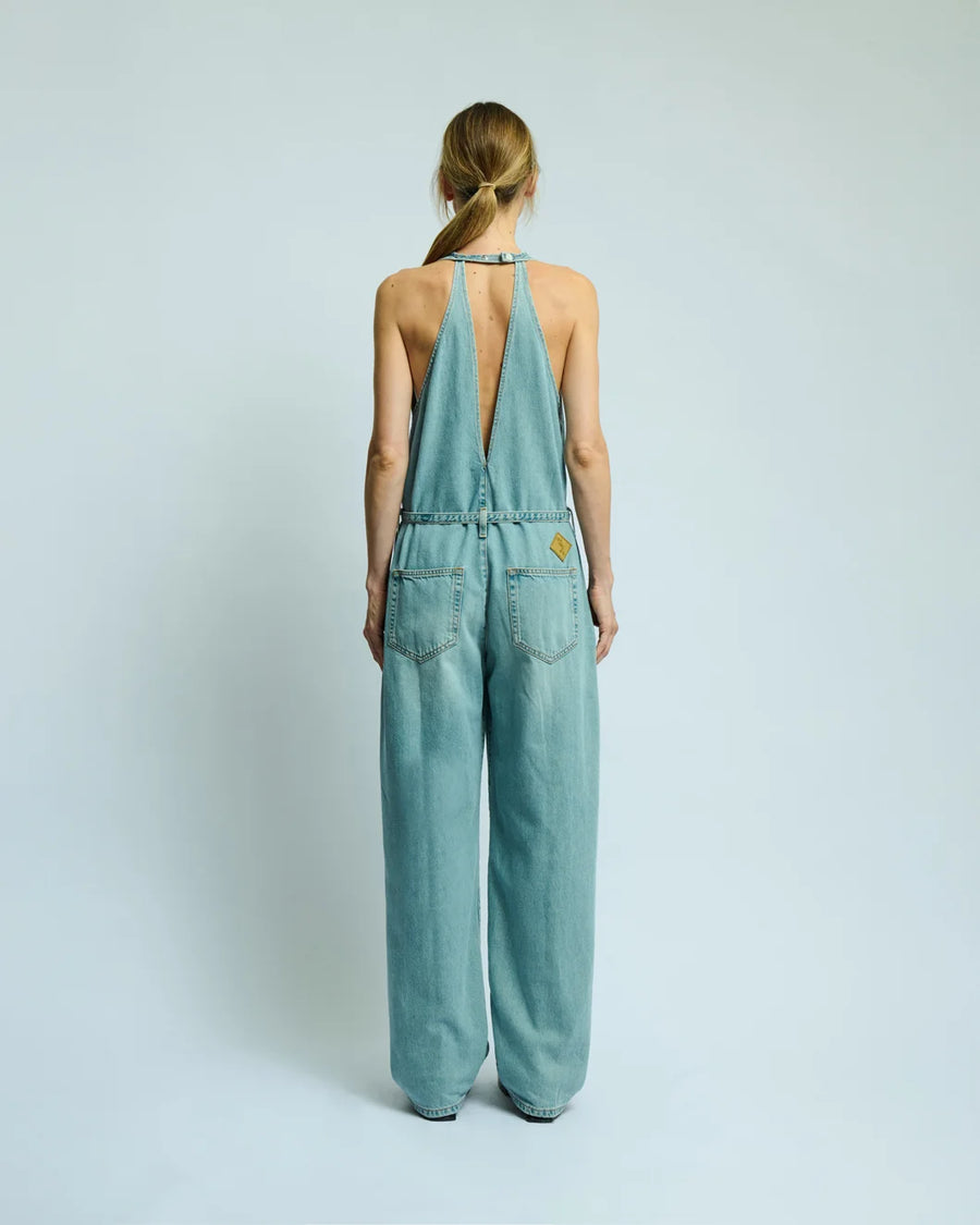 haikure dakota jumpsuit emerald blue back
