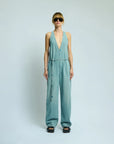 haikure dakota jumpsuit emerald blue front