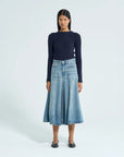 haikure min serenity denim skirt iconic blue on figure front