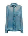 haikure RONDA BLUE DENIM PRINT shirt sheer