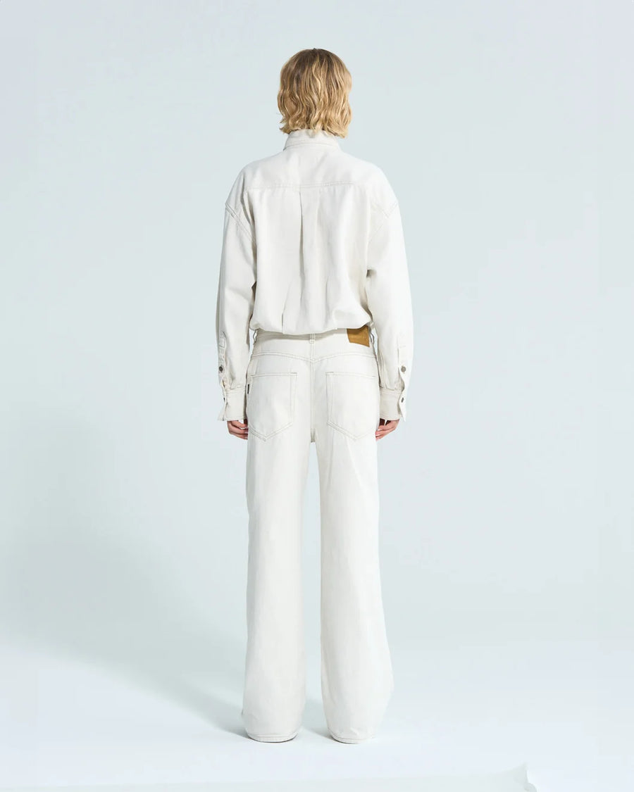 haikure TILDA jumpsuit ECRU RINSE cream on figure back