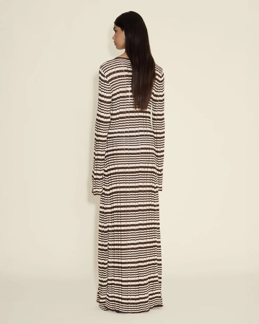 holzweiler rib stripe dress brown mix on figure back