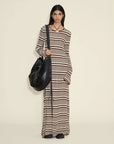 holzweiler rib stripe dress brown mix on figure front