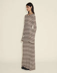 holzweiler rib stripe dress brown mix on figure side