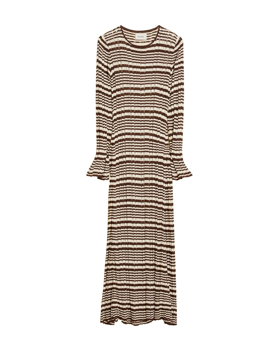 holzweiler rib stripe dress brown mix