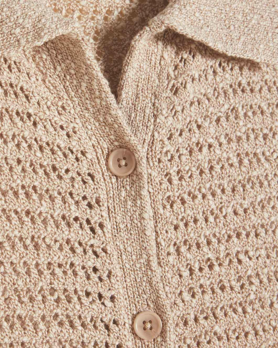 holzweiler cenci crochet knit dress sand mix cream white dress detail