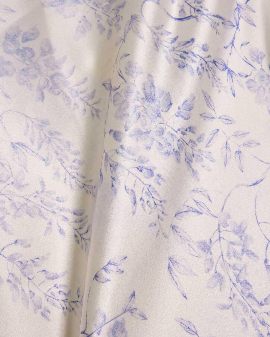 holzweiler ella print dress lilac max fabric on figure detail