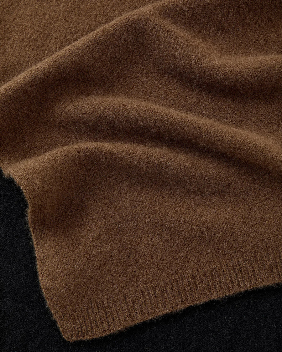 joseph Brushed Cashmere Scarf brown and black detail