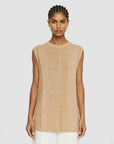 joseph Linen Blend Tank sesame tan on figure front