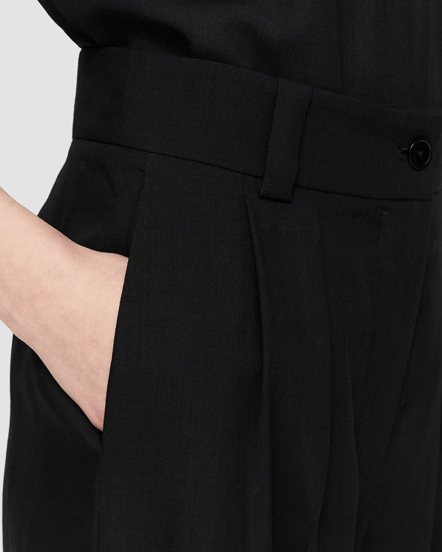 joseph Wool Voile Forest Pant black on figure pocket detail