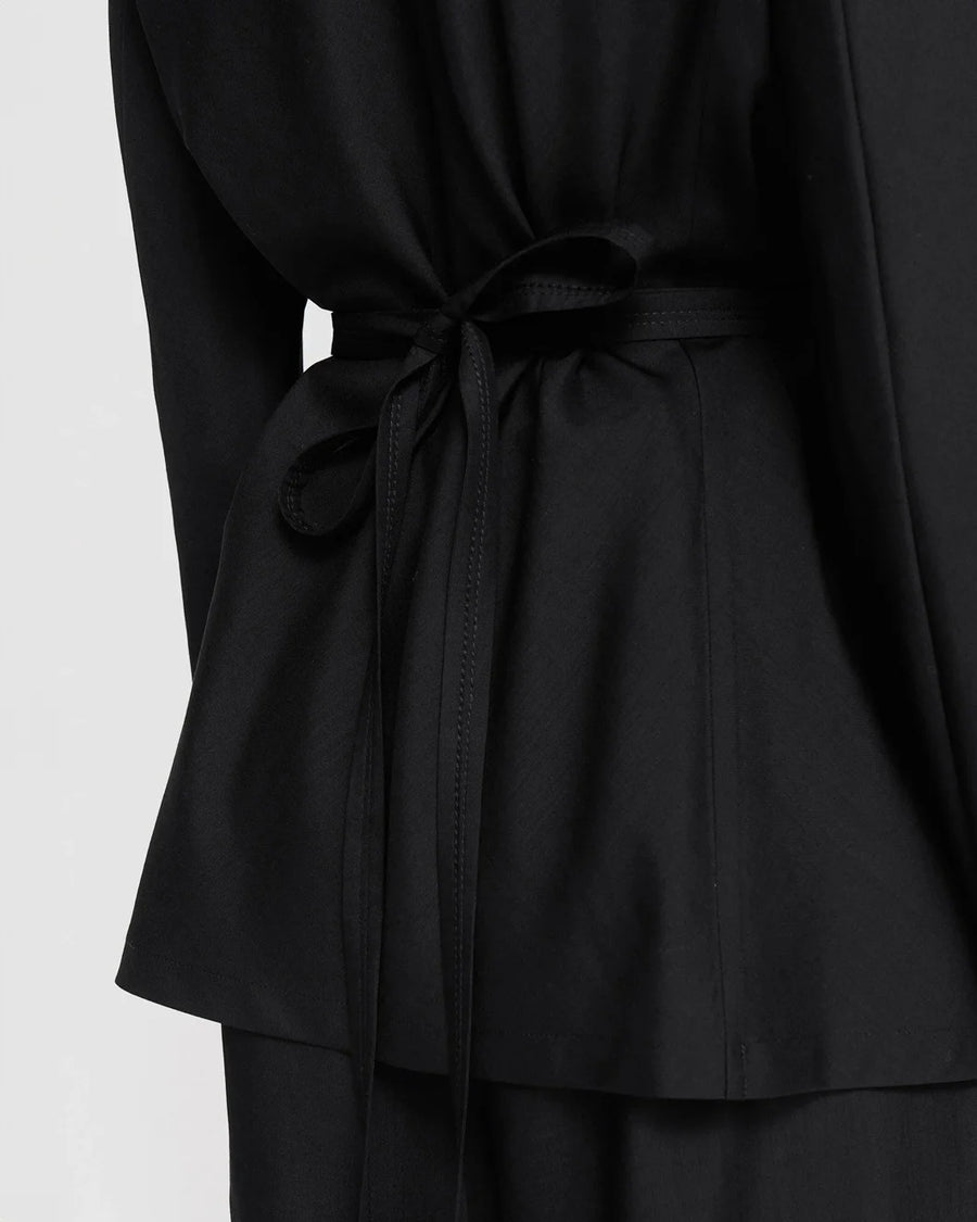 joseph Wool Voile Haxo Jacket black on figure back detail