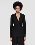 joseph Wool Voile Haxo Jacket black on figure front