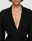 joseph Wool Voile Haxo Jacket black on figure front detail