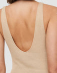 jospeh pleated knit dress beige figure back detail