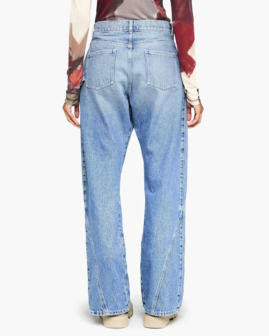 jw anderson  TWISTED WORKWEAR DENIM JEANS blue on figure back