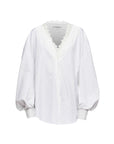 jw anderson Lace Trim V Neck Shirt grey and white