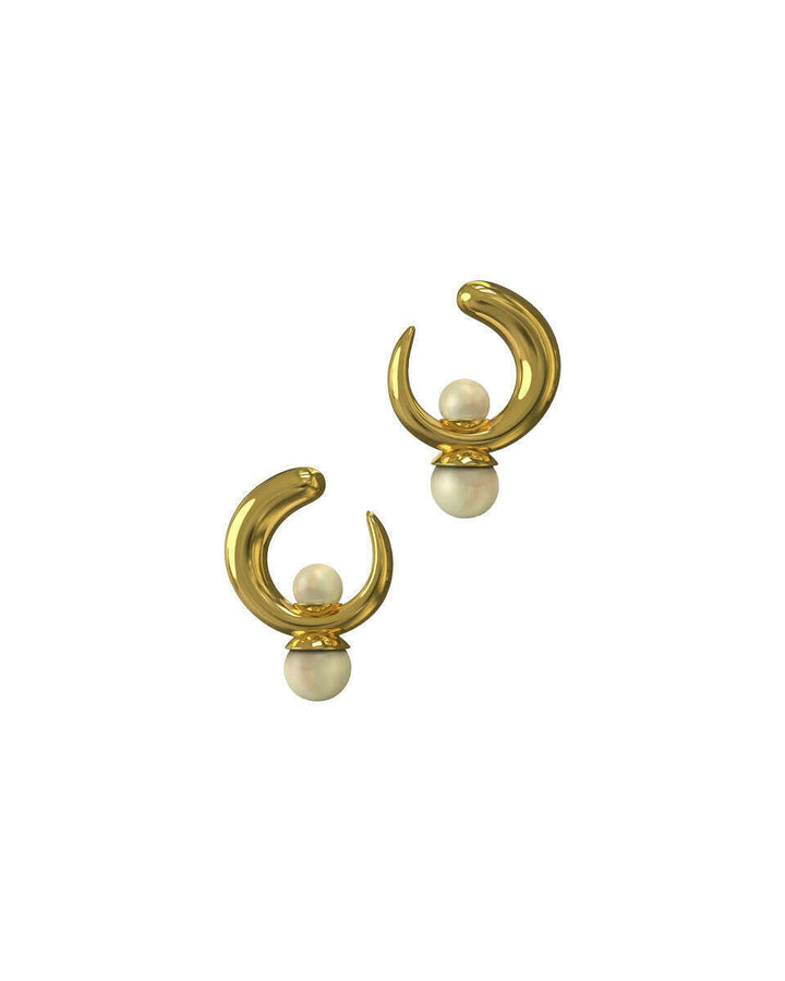 khiry tiny isha hoops with double pearl