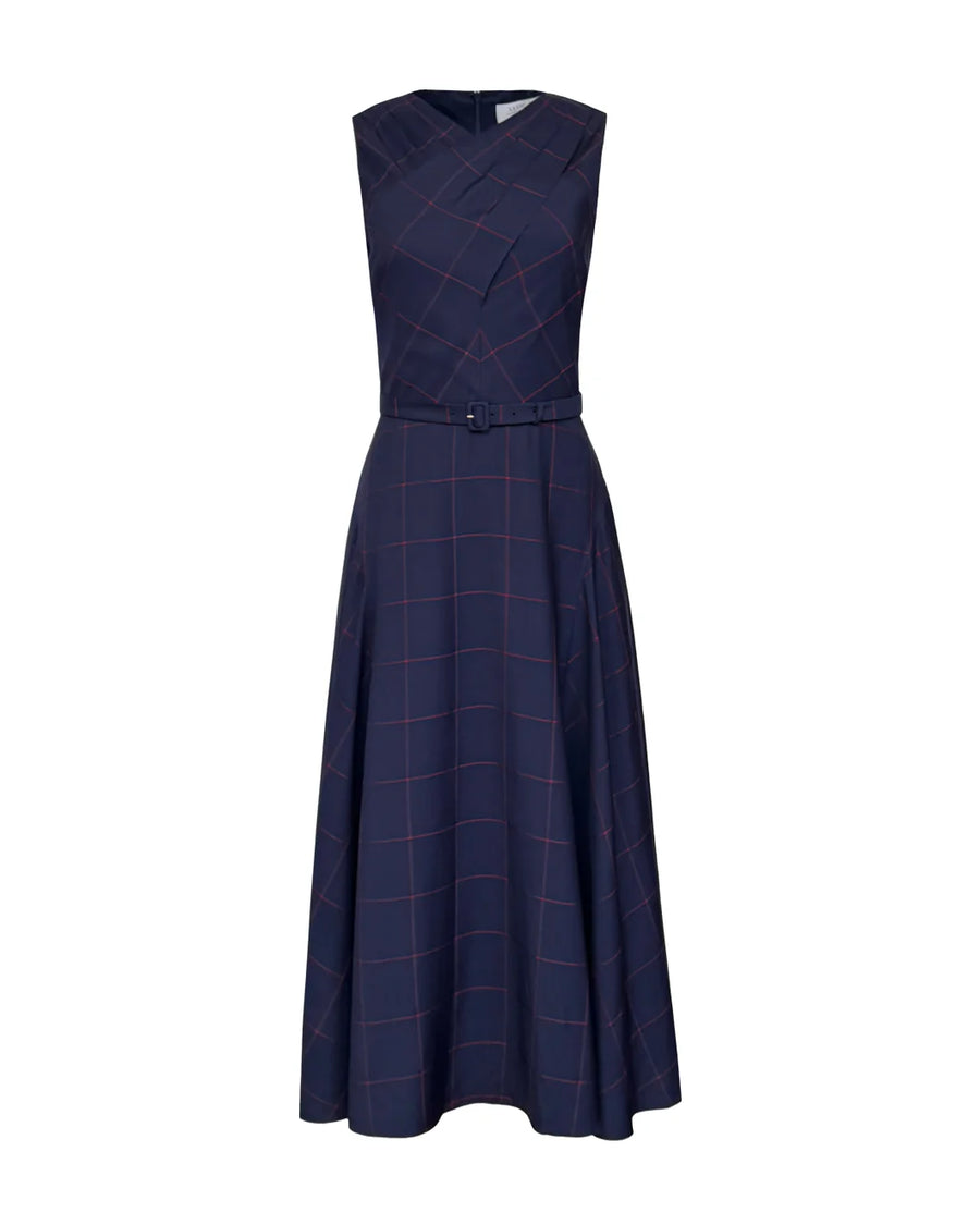 La Ligne Ana Dress Navy Burgundy 