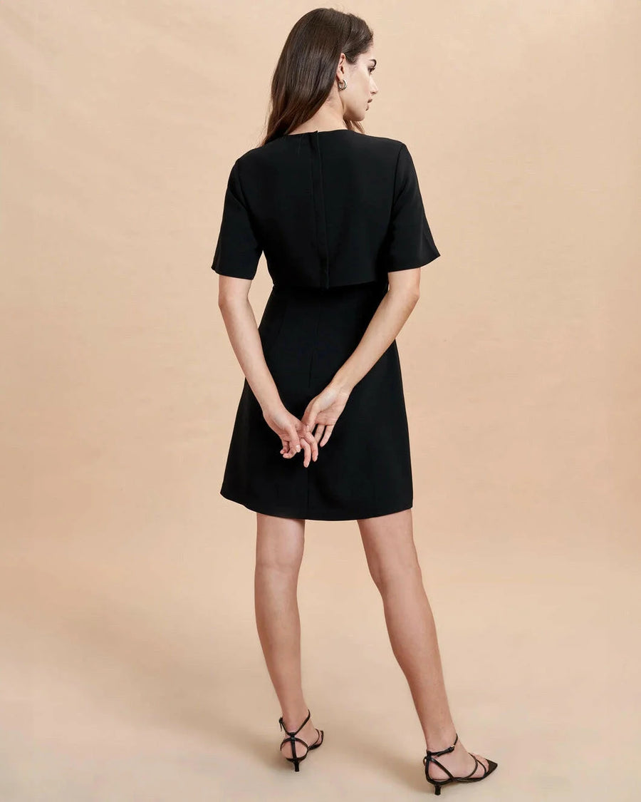 la ligne charly mini dress black on figure back