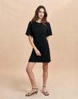 la ligne charly mini dress black on figure front